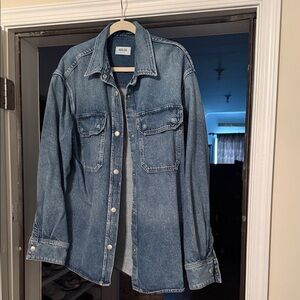 Agolde oversized Denim Button-Up Shirt. Size small